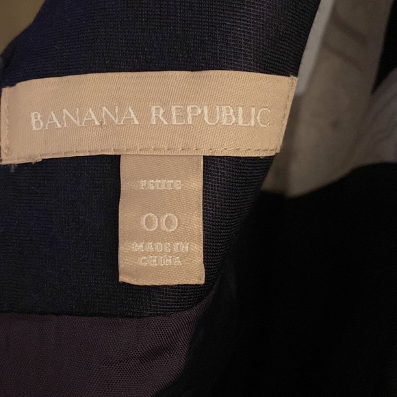 Banana Republic Blue Silky Sleeveless V-Neck Dress - Size 00P - Gorgeous - Picture 4 of 4